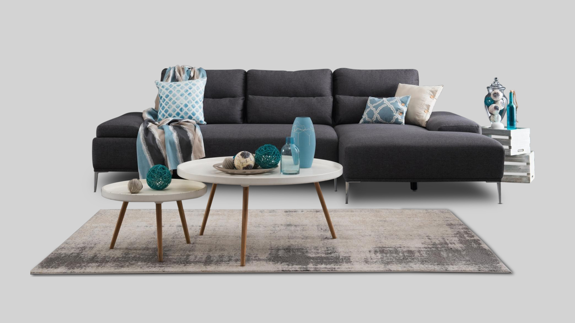 Karina Motion Sofa Fabric Chaise Lounge Ash 10 Thumbnail