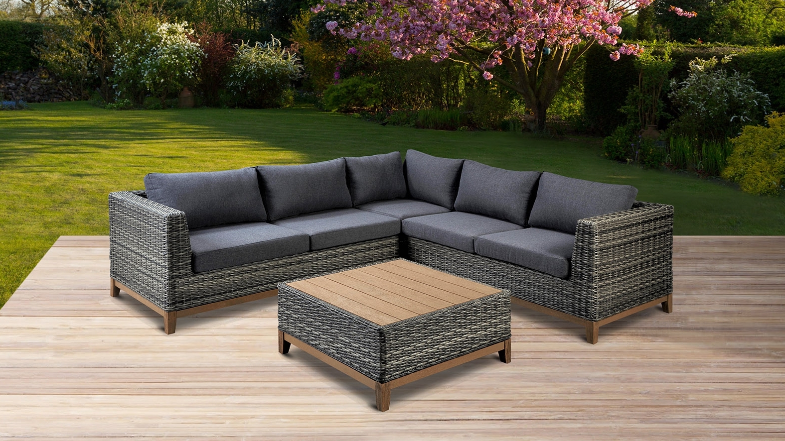 corner couch garden set