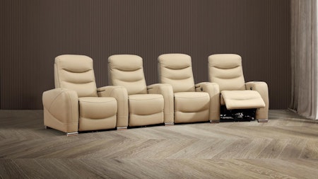 Paramount 4 Seat Leather Home Theatre Recliner