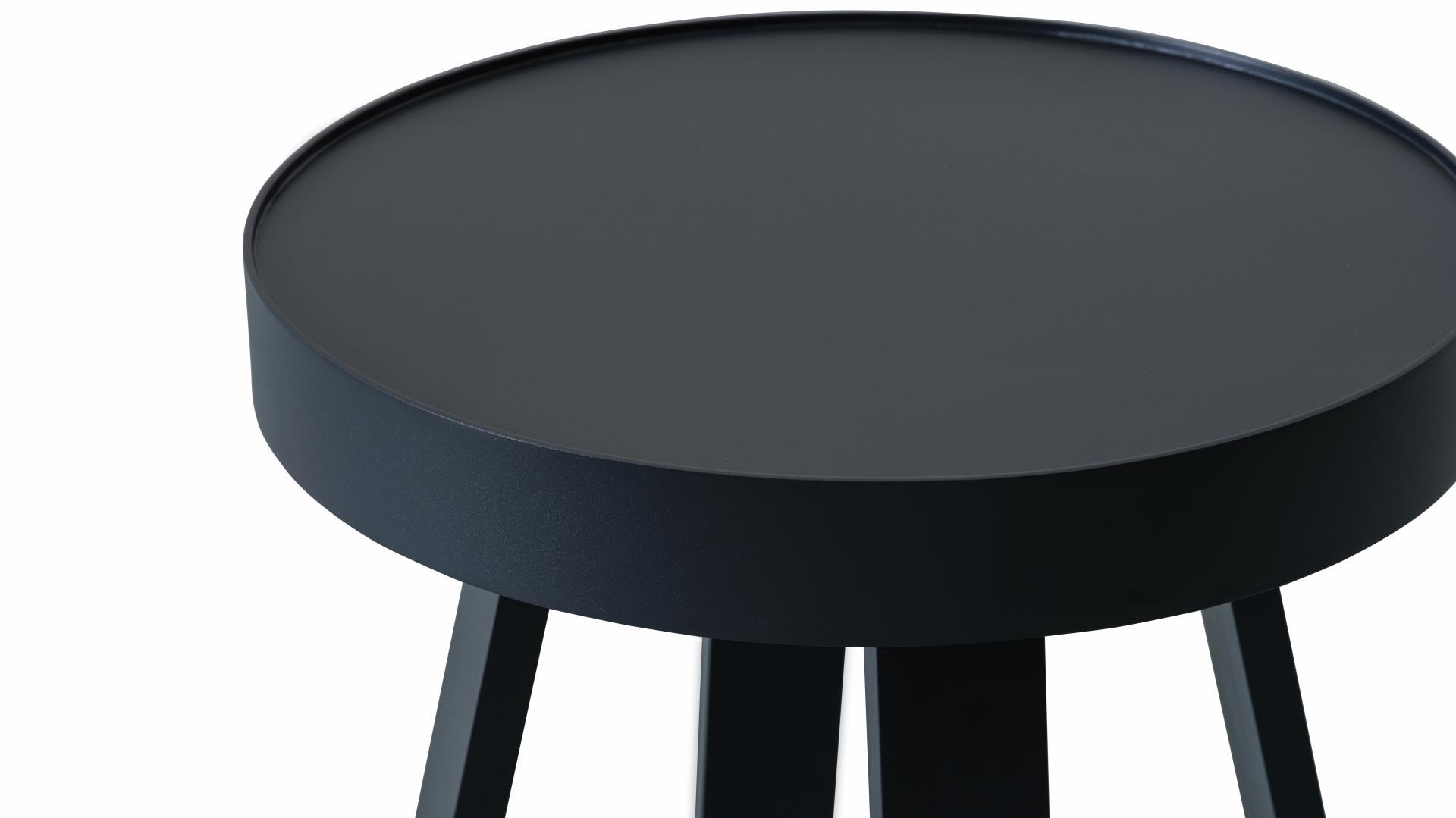 black patio end table