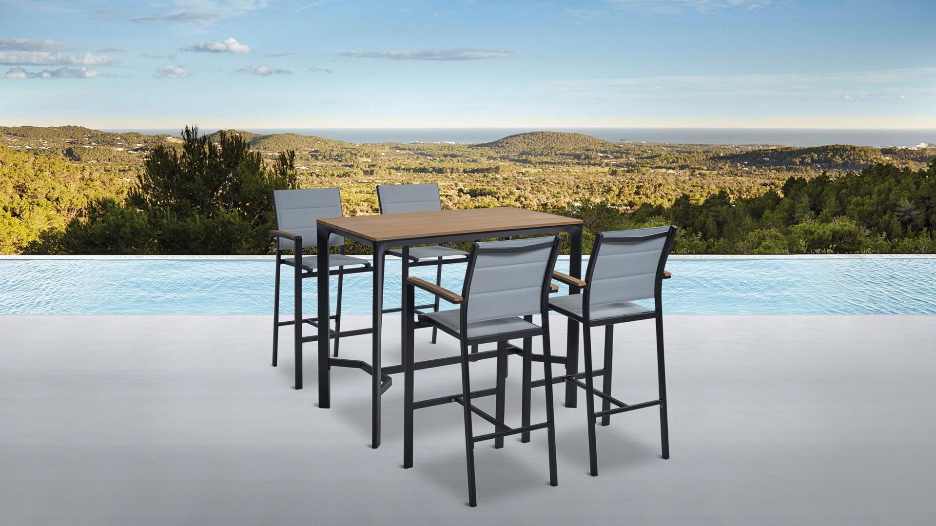 Woodland Black Outdoor Bar Set Lavita Outdoor