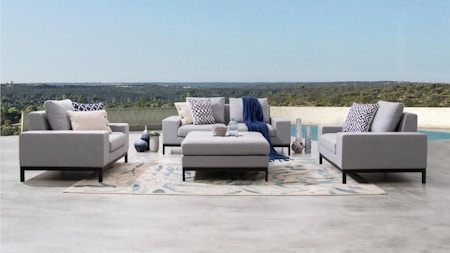 Jervis Outdoor Fabric Sofa Suite 2 + 1 + 1 With Ottoman