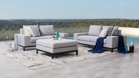 Jervis Outdoor Fabric Sofa Suite 2 + 2 With Ottoman 7 Thumbnail