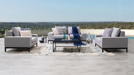 Jervis Outdoor Fabric Sofa Suite 2 + 1 + 1 With Coffee Table