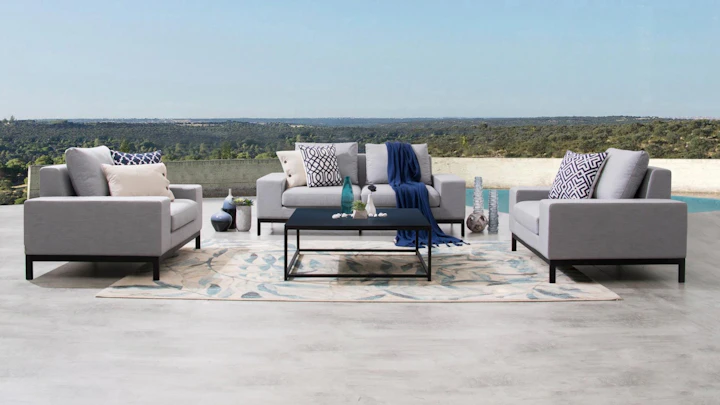 Jervis Outdoor Fabric Sofa Suite 2 + 1 + 1 With Coffee Table