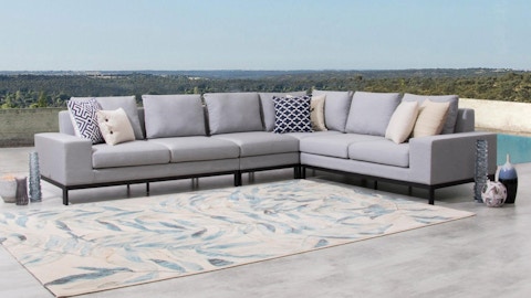 Jervis Outdoor Fabric L Shaped Lounge 5 Thumbnail