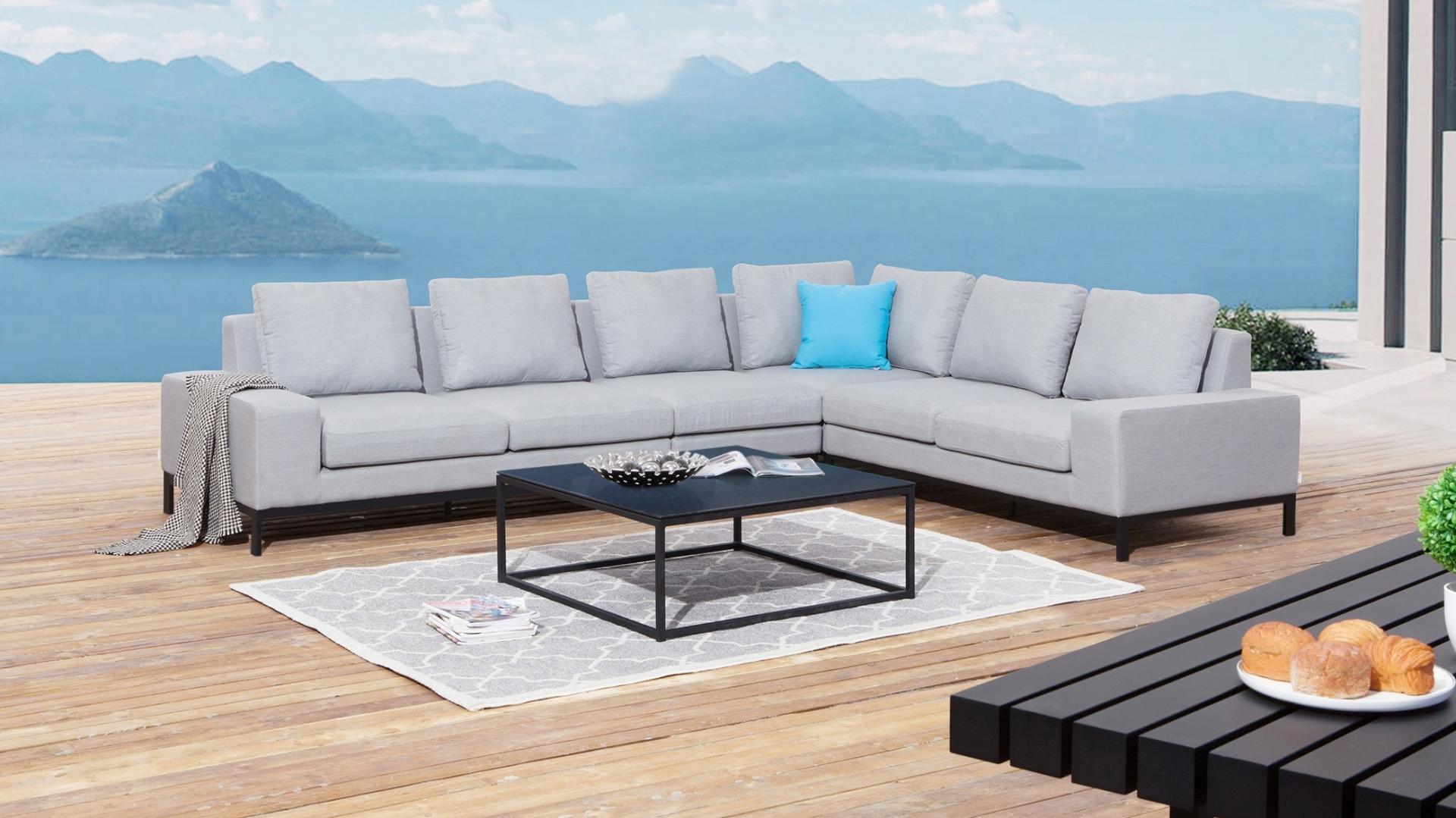 Jervis Outdoor Fabric L Shaped Lounge With Coffee Table 7 Thumbnail