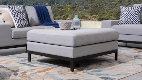 Jervis Outdoor Fabric Corner Lounge With Ottoman 6 Thumbnail