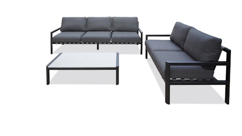 Manly Black Outdoor Sofa Suite 3 + 2 With Coffee Table 6 Thumbnail