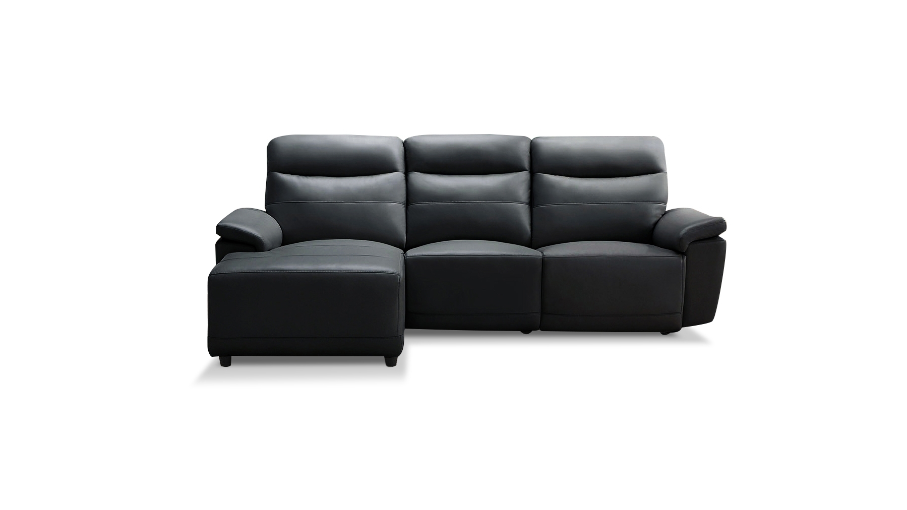 small black chaise lounge