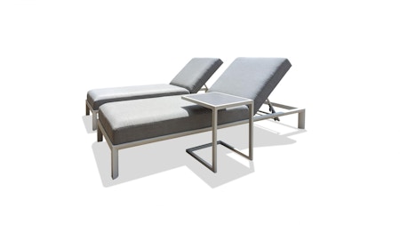 Manly White Outdoor Sunlounge Set With Side Table