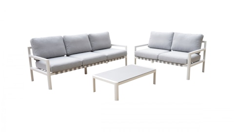 Manly White Outdoor Sofa Suite 3 + 2 With Coffee Table 6 Thumbnail