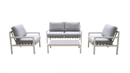 Manly White Outdoor Sofa Suite 2 + 1 + 1 With Coffee Table