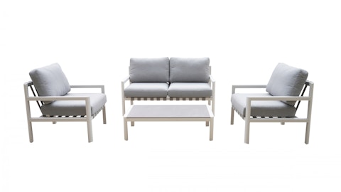 Manly White Outdoor Sofa Suite 2 + 1 + 1 With Coffee Table 2 Thumbnail