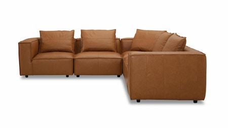 Enzo Leather Corner Lounge Option A