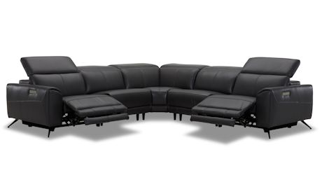 Dover Leather Recliner Corner Lounge Option A 1
