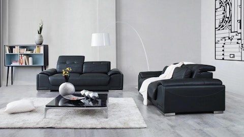 Bronte Leather Sofa Suite 3 + 2 2