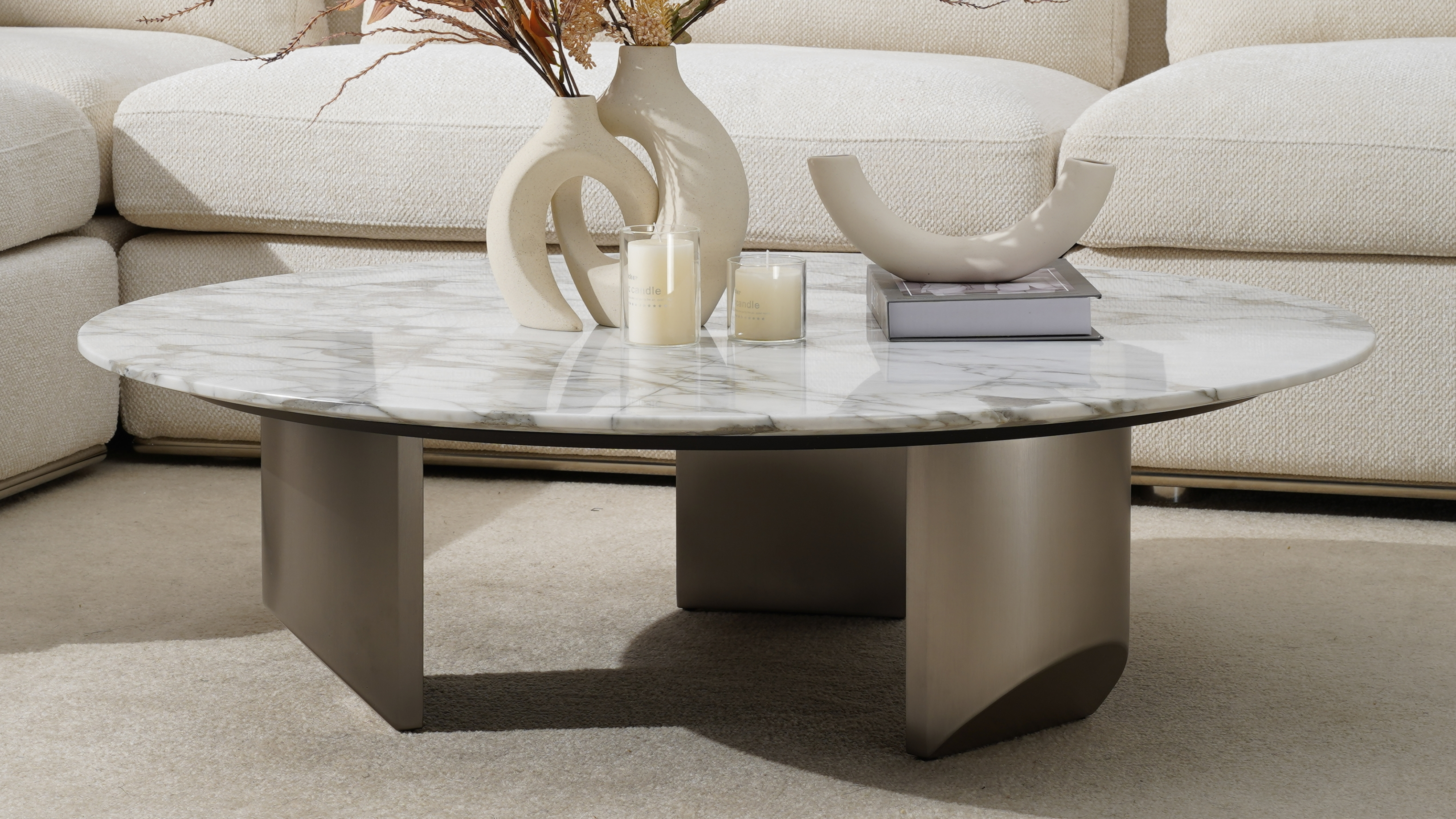 Toscano White Marble Coffee Table 6 Thumbnail