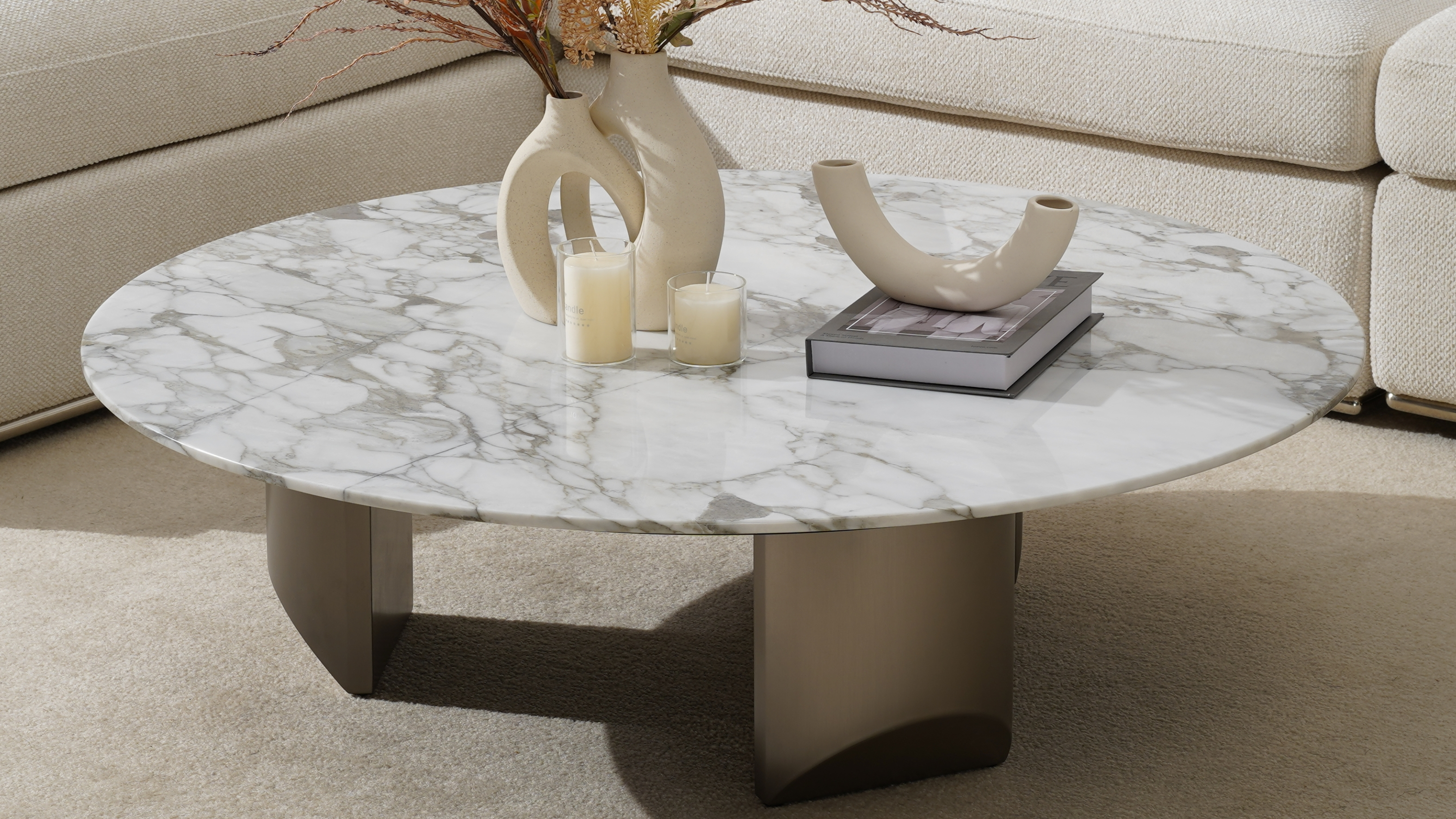 Toscano White Marble Coffee Table 6 Thumbnail
