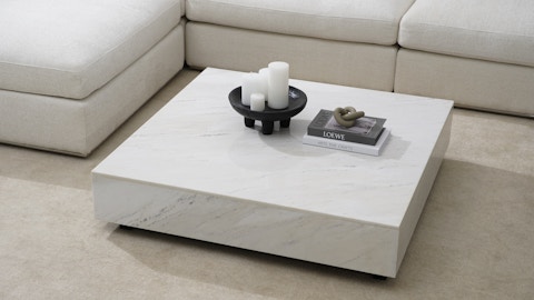 Artisan White Carrara Marble Coffee Table 10 Thumbnail
