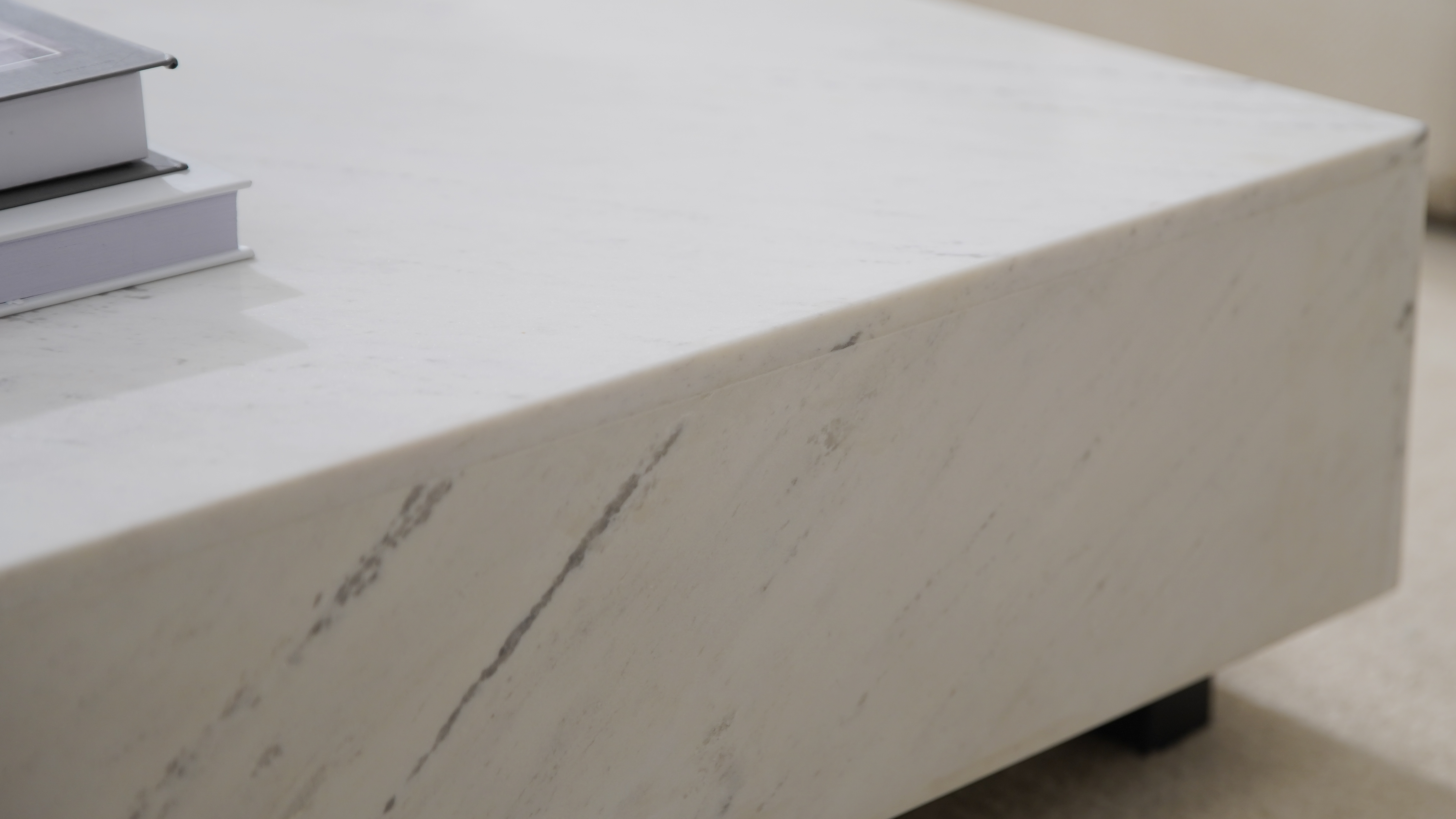 Artisan White Carrara Marble Coffee Table 10 Thumbnail