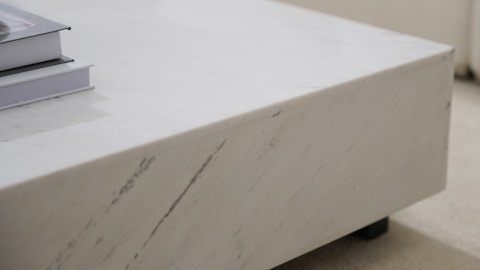 Artisan White Carrara Marble Coffee Table 10 Thumbnail