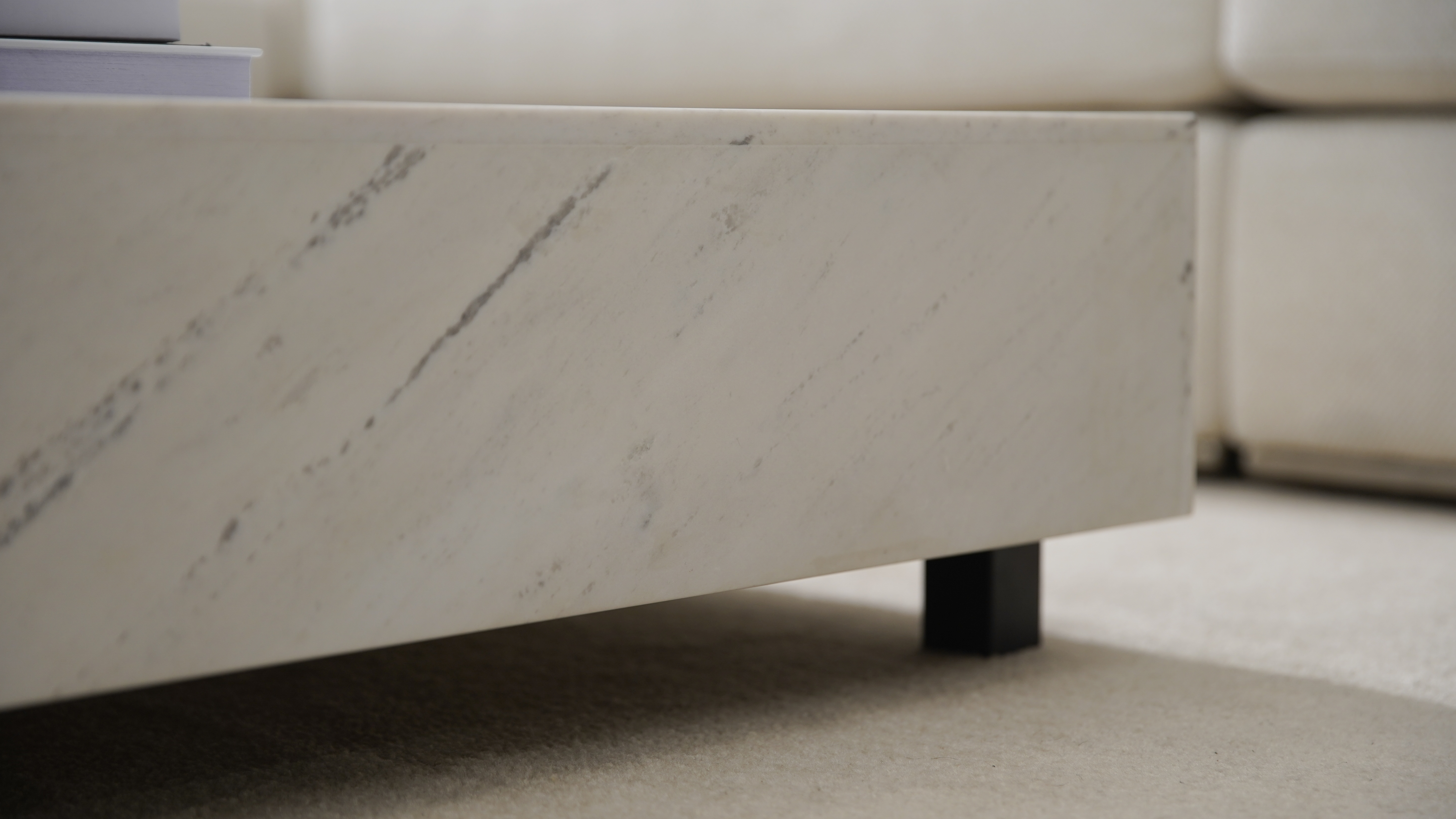 Artisan White Carrara Marble Coffee Table 10 Thumbnail
