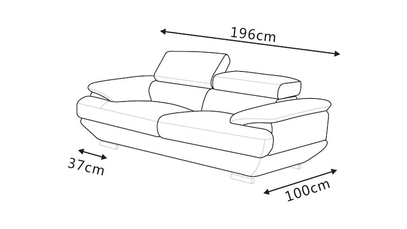 Lexington Leather Two Seat Sofa Diagram