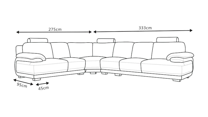 Juliet Leather Corner Lounge Option D Diagram