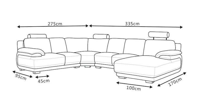 Juliet Leather Modular Lounge Option A Diagram