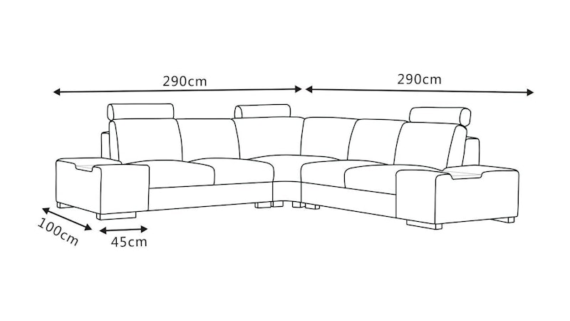 Hollywood Leather Corner Lounge Option A Diagram