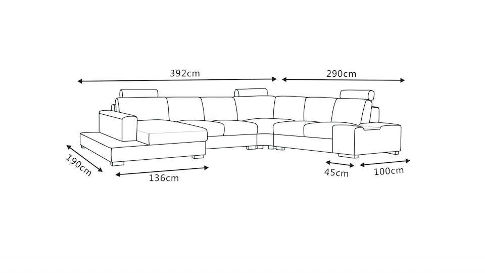 Hollywood Leather Modular Lounge Option A Diagram