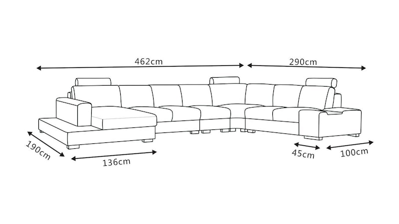 Hollywood Leather Modular Lounge Option B Diagram