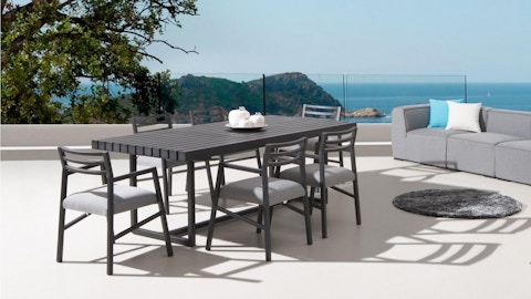 Elite 7-piece Outdoor Aluminium Dining Set With Blaze Chairs 2