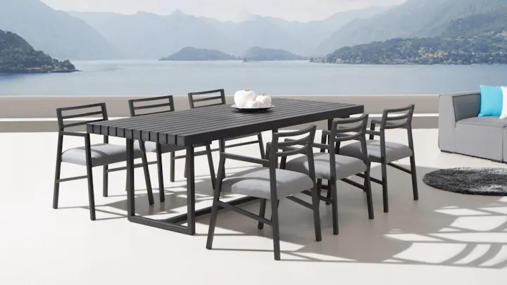 Elite 7-piece Outdoor Aluminium Dining Set With Blaze Chairs