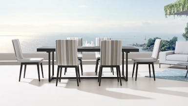 Elite 7-Piece Outdoor Aluminium Dining Set With Kroes Chairs