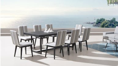 Elite 9-Piece Outdoor Aluminium Dining Set With Kroes Chairs