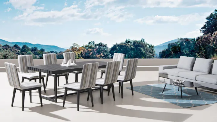 Elite 9-piece Outdoor Aluminium Dining Set With Kroes Chairs
