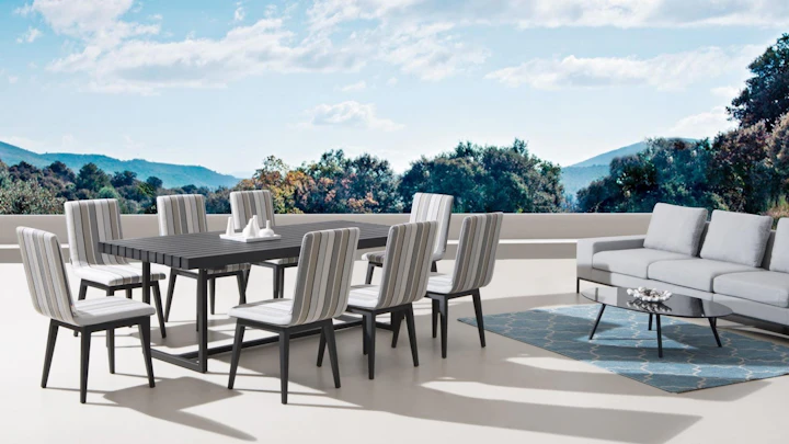 Elite 9-piece Outdoor Aluminium Dining Set With Kroes Chairs