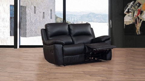 Lincoln Leather Recliner Two Seater Sofa 1