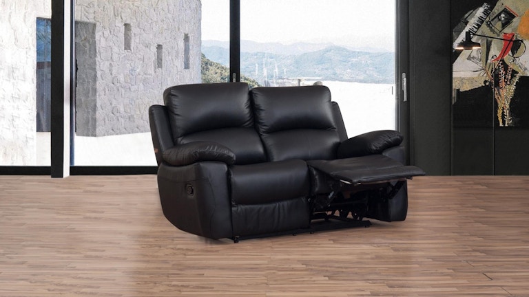 Lincoln Leather Recliner Two Seater Sofa