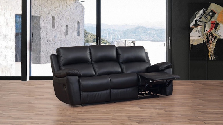 Lincoln Leather Recliner Three Seater Sofa