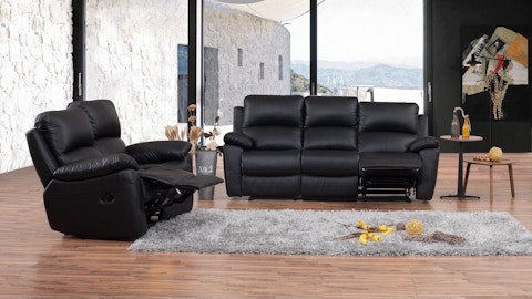 Lincoln Leather Recliner Sofa Suite 3 + 2 4 Thumbnail