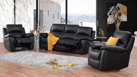 Lincoln Leather Recliner Sofa Suite 3 + 1 + 1 4 Thumbnail