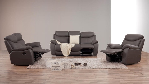 Brighton Leather Recliner Sofa Suite 3 + 2 + 1 4 Thumbnail