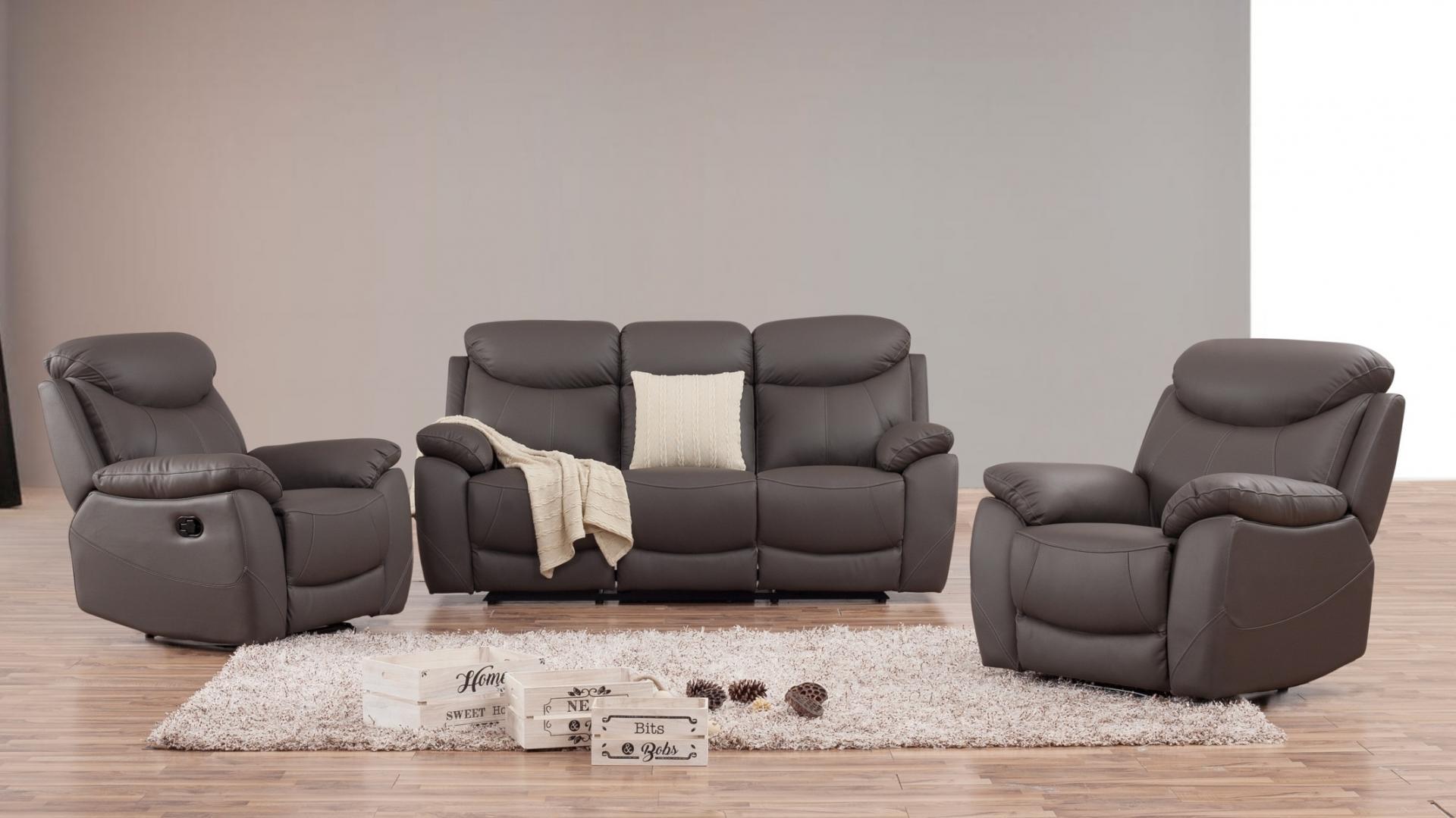 leather and cloth recliner