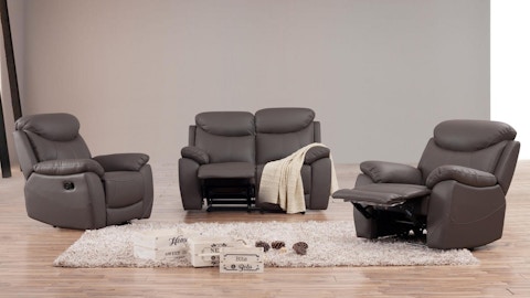 Brighton Leather Recliner Sofa Suite 2 + 1 + 1 4 Thumbnail