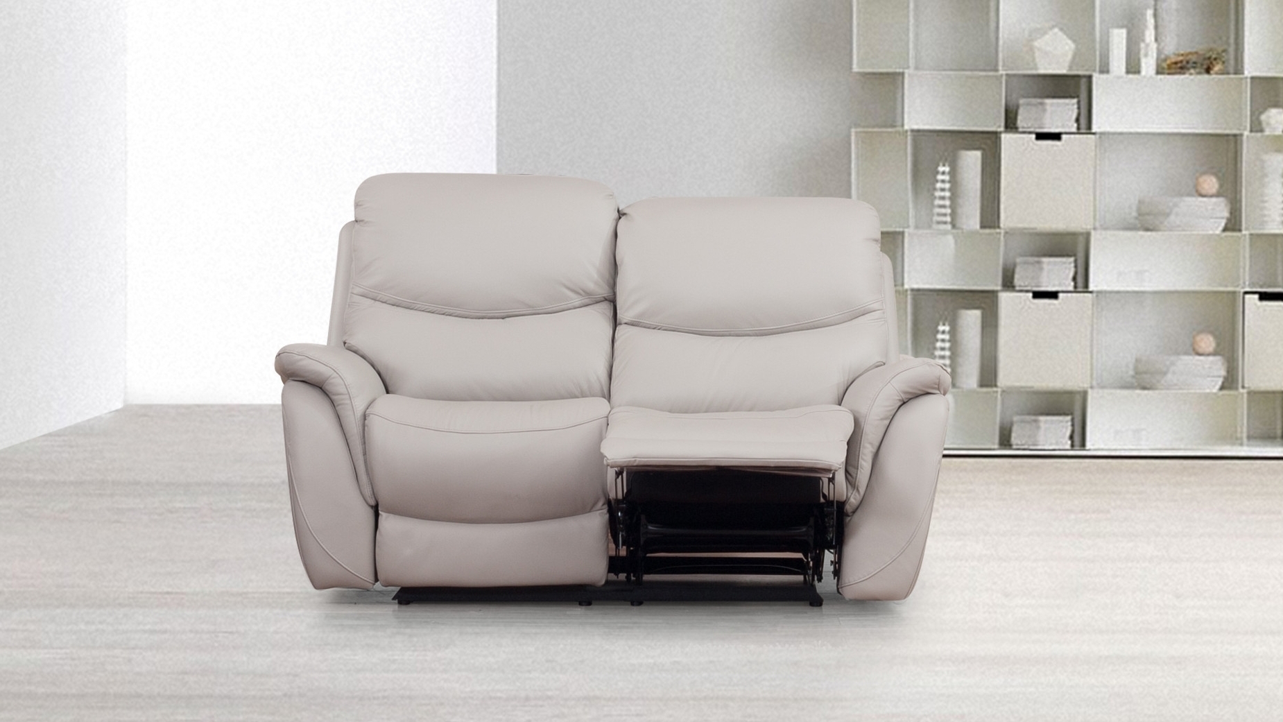 leather and cloth recliner