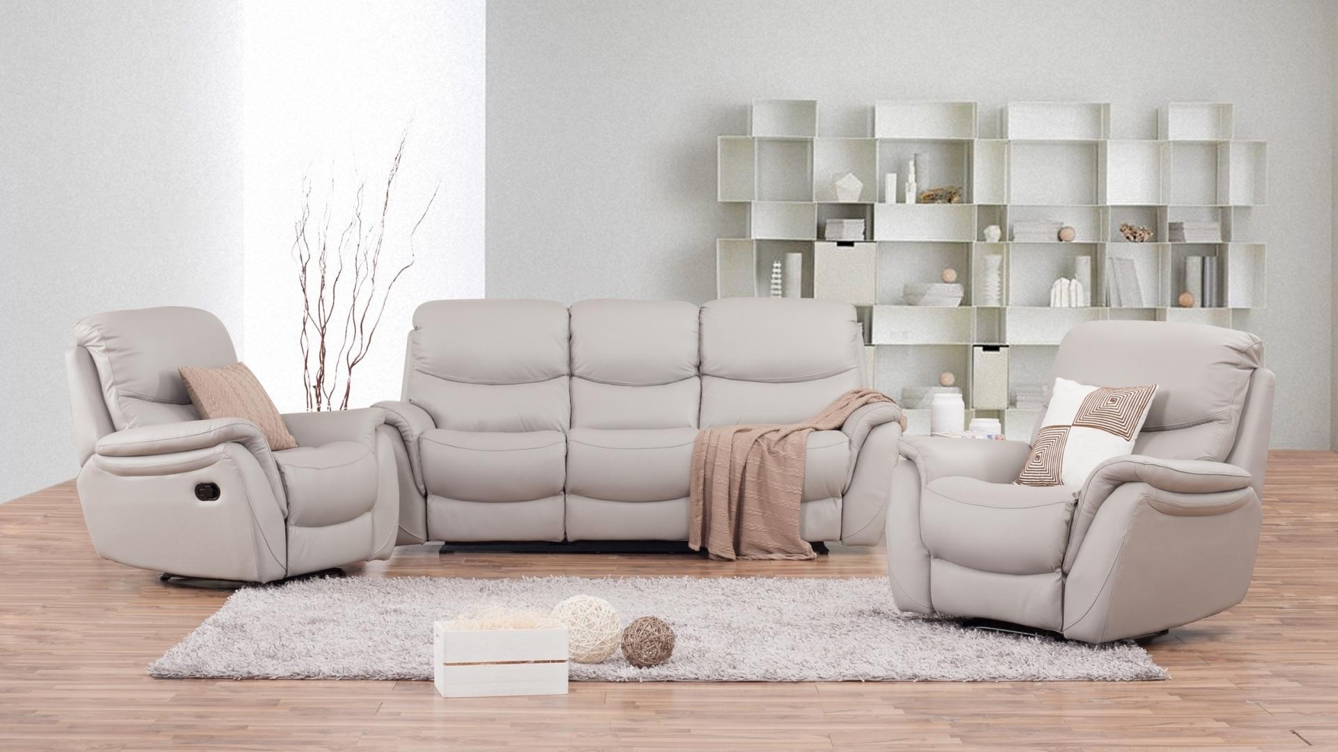 beige fabric recliner sofa