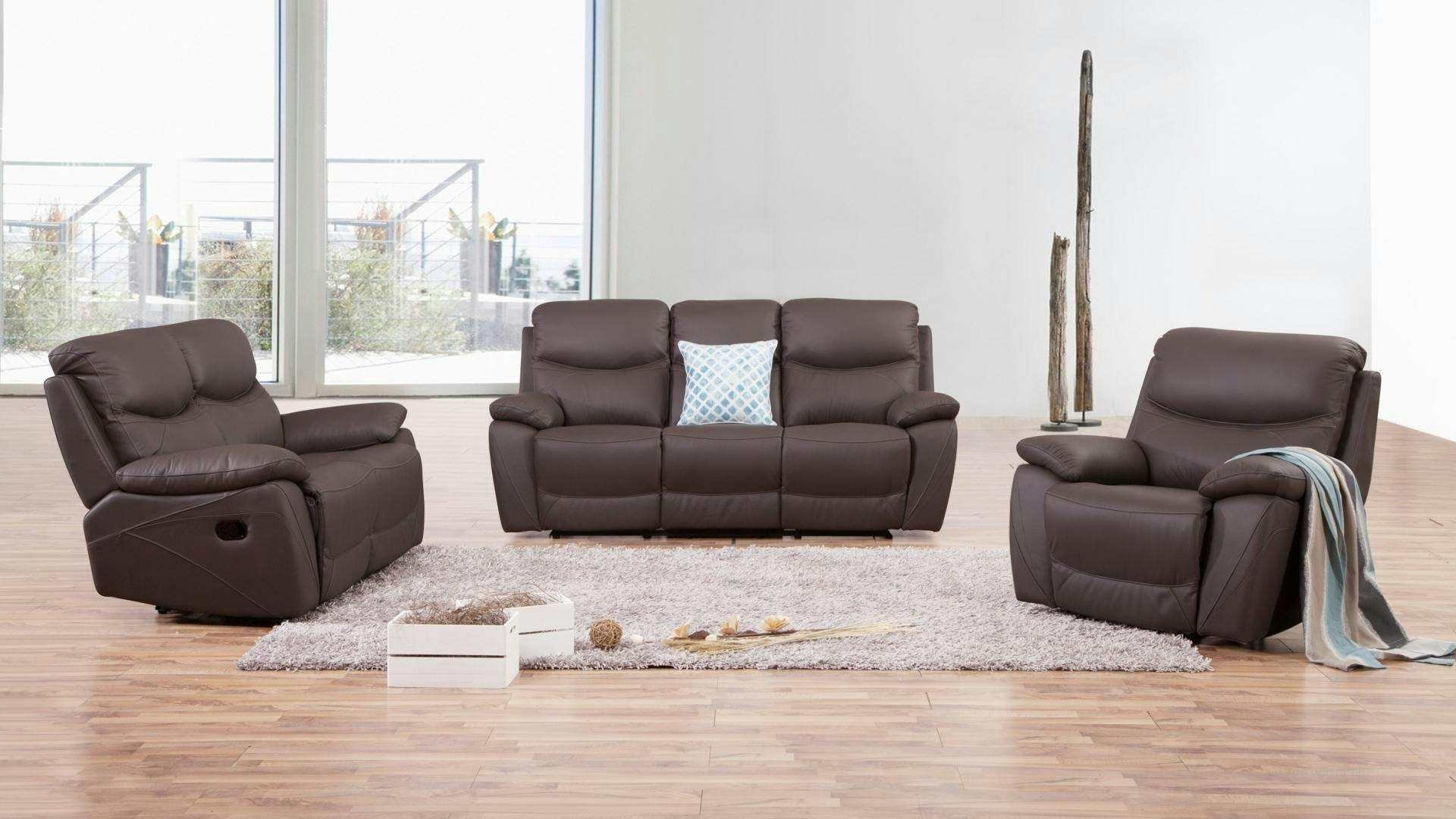 Chelsea Leather Recliner Sofa Suite 3 + 2 + 1 - Lounge Life